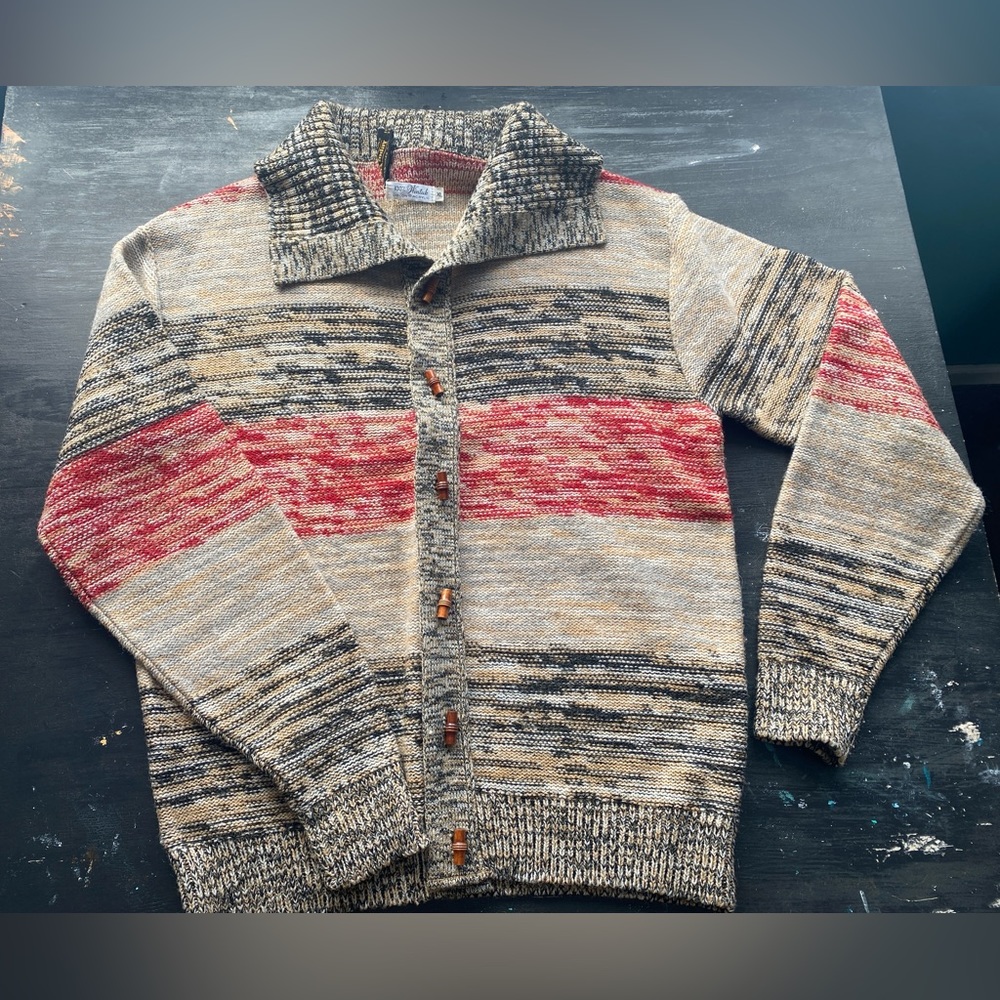 vintage cardigan wooden buttons sweater